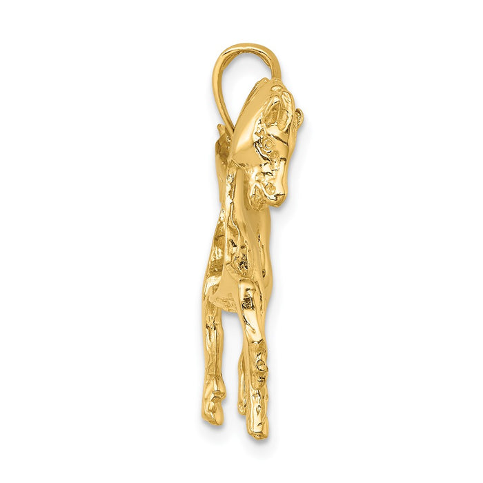 Million Charms 14K Yellow Gold Themed 2-D Horse Charm