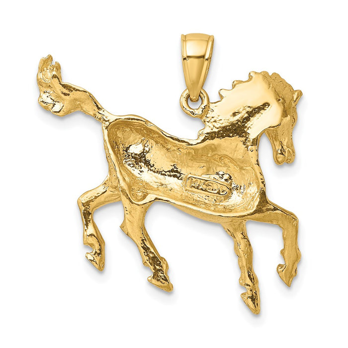 Million Charms 14K Yellow Gold Themed 2-D Horse Charm