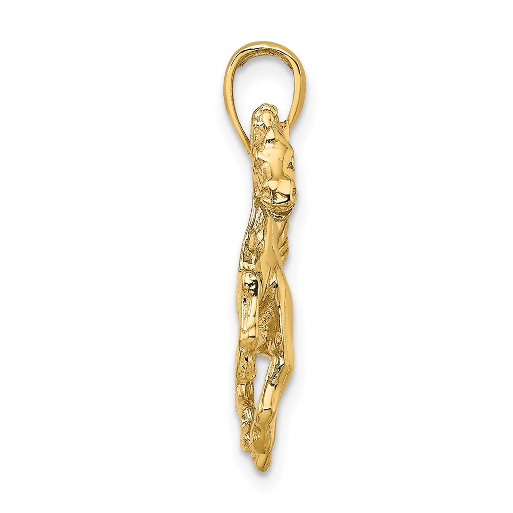 Million Charms 14K Yellow Gold Themed 2-D Horse Charm