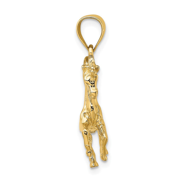 Million Charms 14K Yellow Gold Themed 3-D Horse Charm