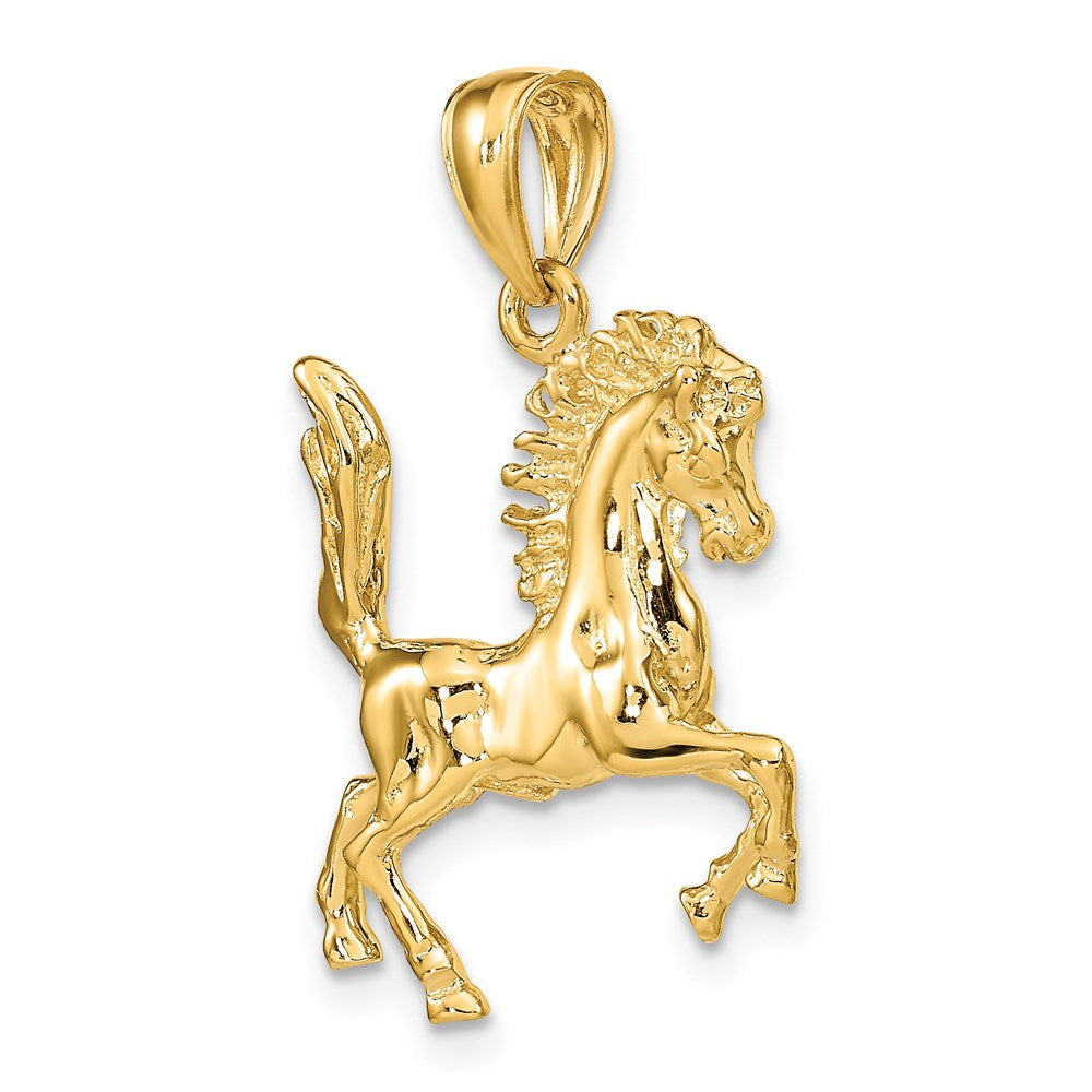Million Charms 14K Yellow Gold Themed 3-D Horse Charm