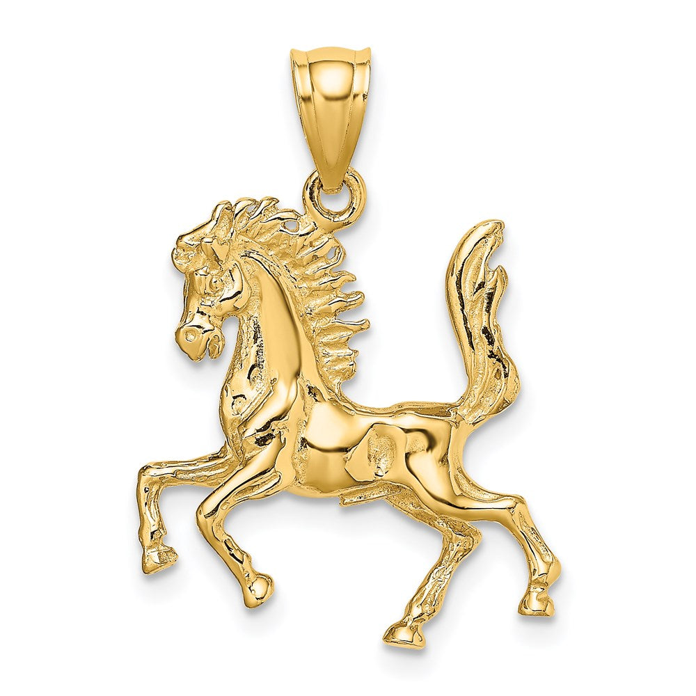 Million Charms 14K Yellow Gold Themed 3-D Horse Charm