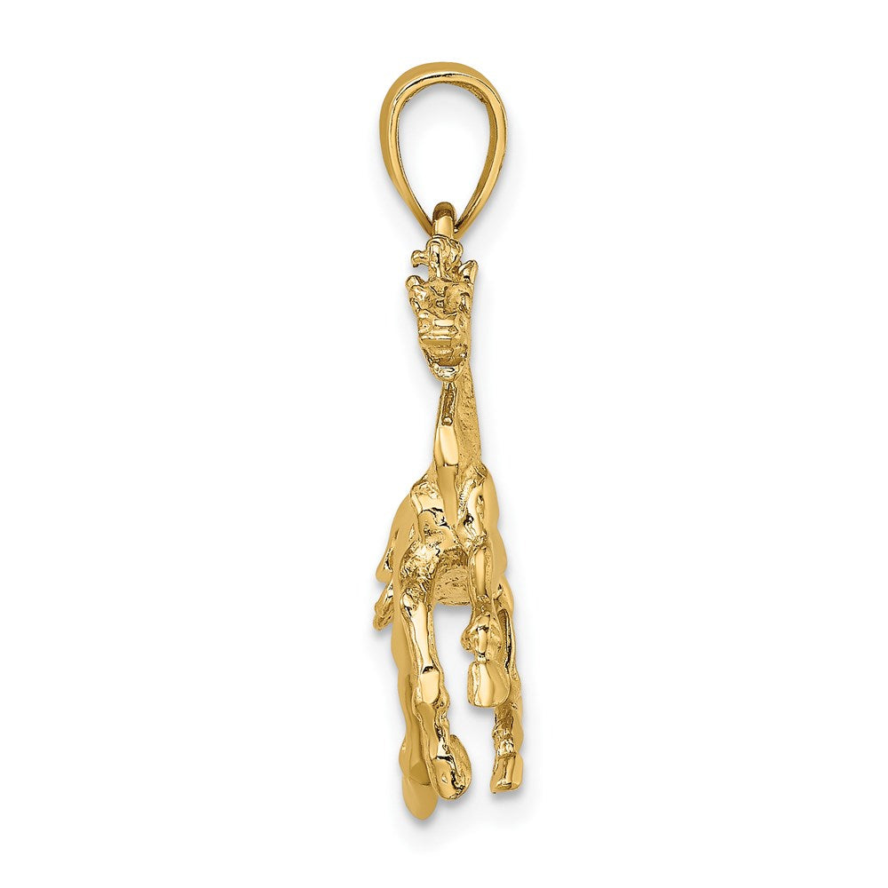Million Charms 14K Yellow Gold Themed 3-D Horse Trotting Charm