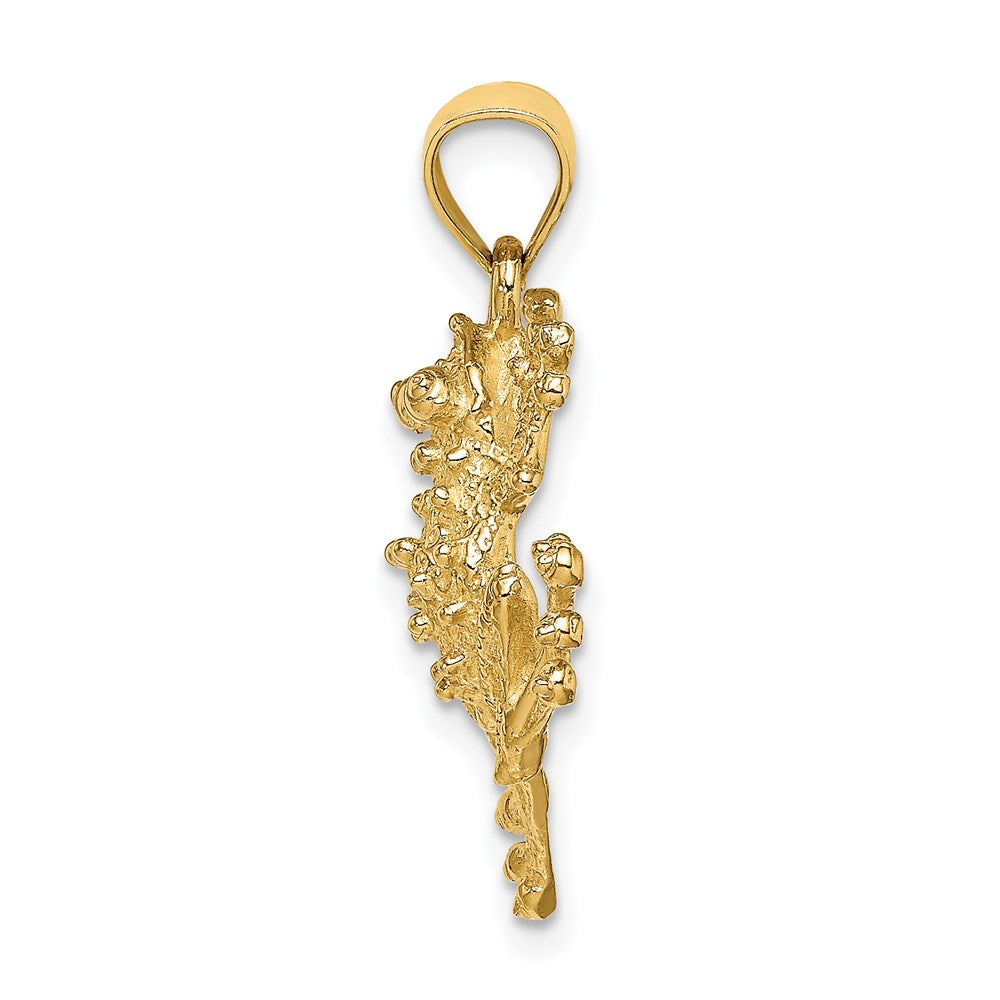 Million Charms 14K Yellow Gold Themed 2-D Textured Frog Charm