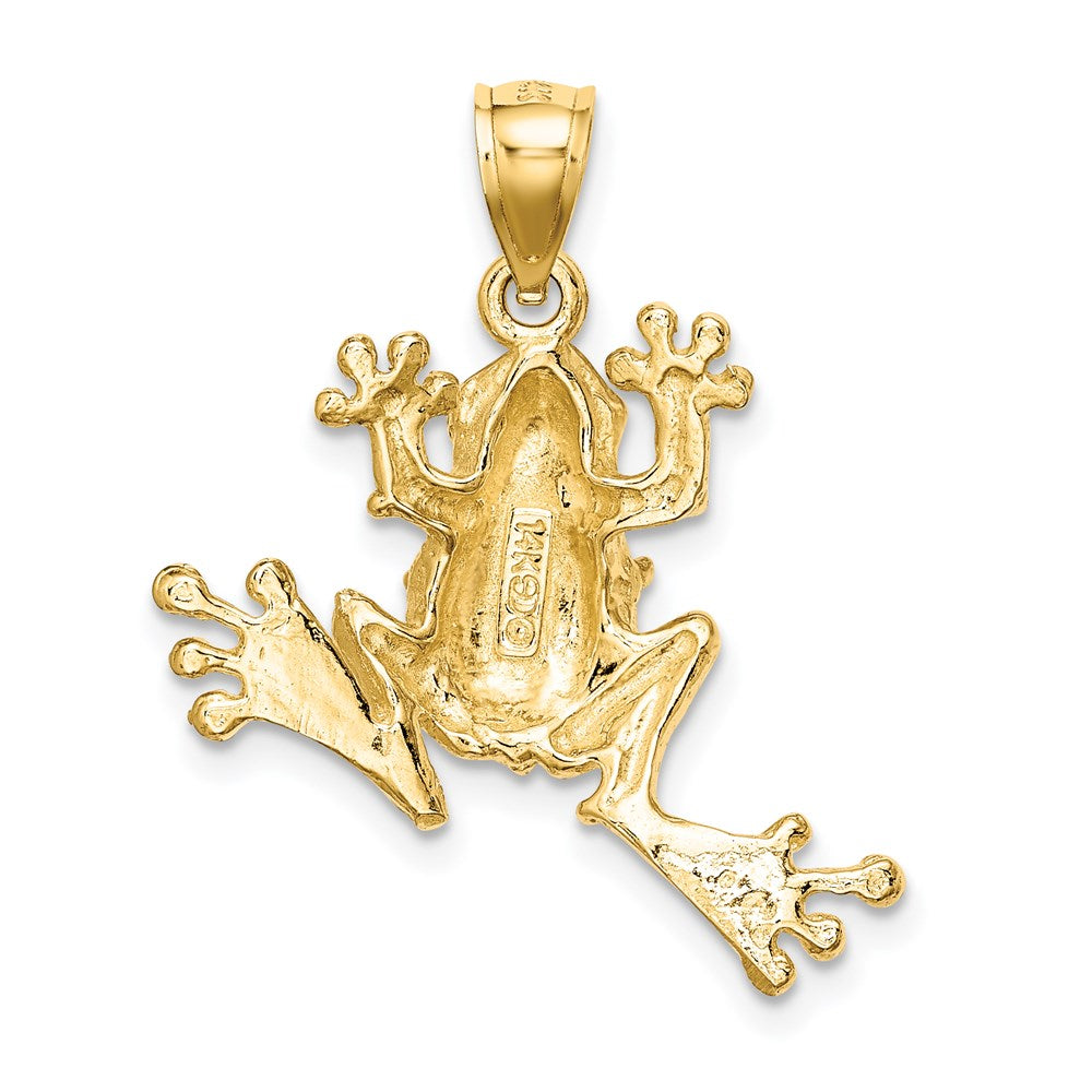Million Charms 14K Yellow Gold Themed 2-D Textured Frog Charm