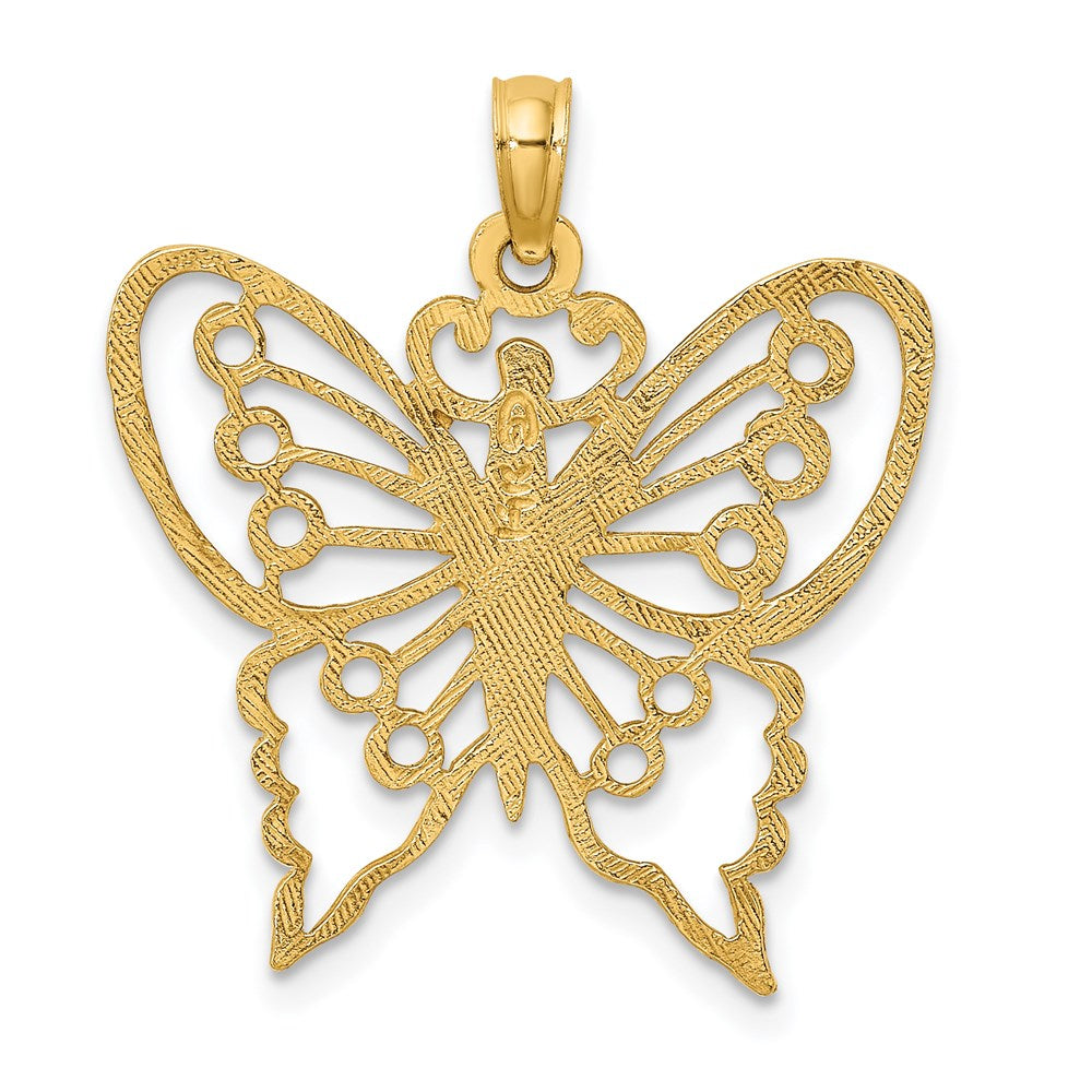 Million Charms 14K Yellow Gold Themed Cut-Out Butterfly Charm