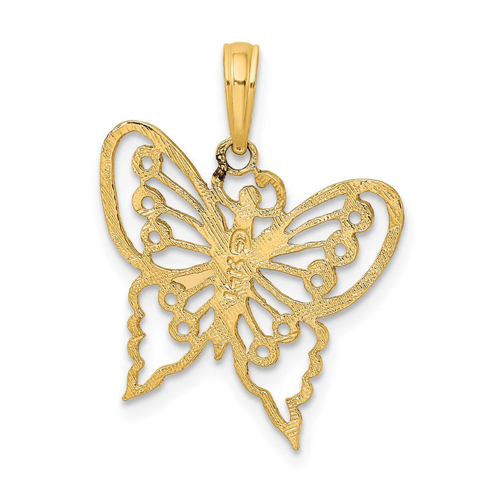Million Charms 14K Yellow Gold Themed Cut-Out Butterfly Charm