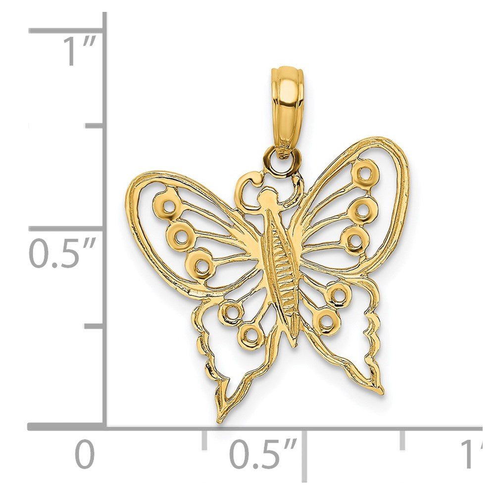 Million Charms 14K Yellow Gold Themed Cut-Out Butterfly Charm