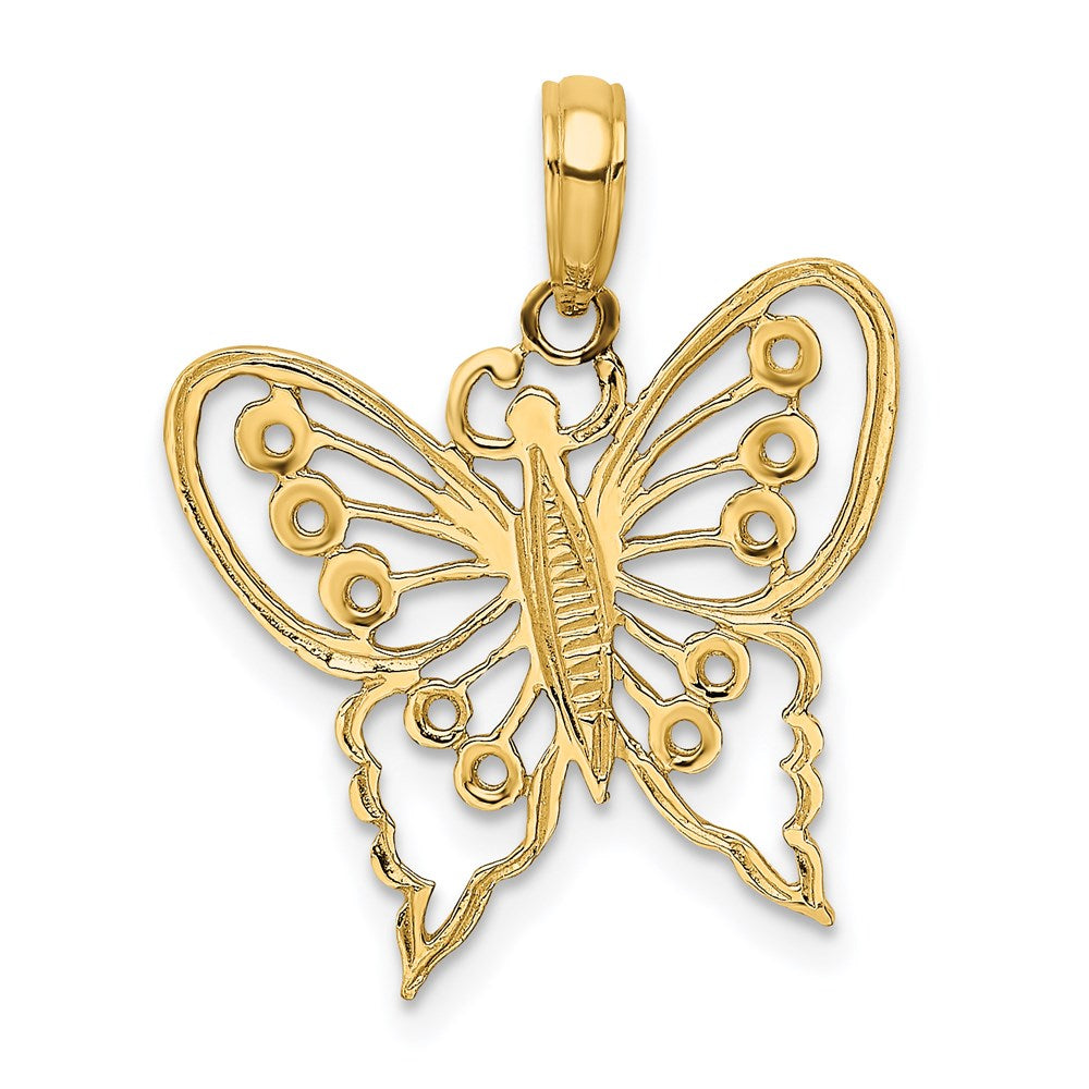 Million Charms 14K Yellow Gold Themed Cut-Out Butterfly Charm
