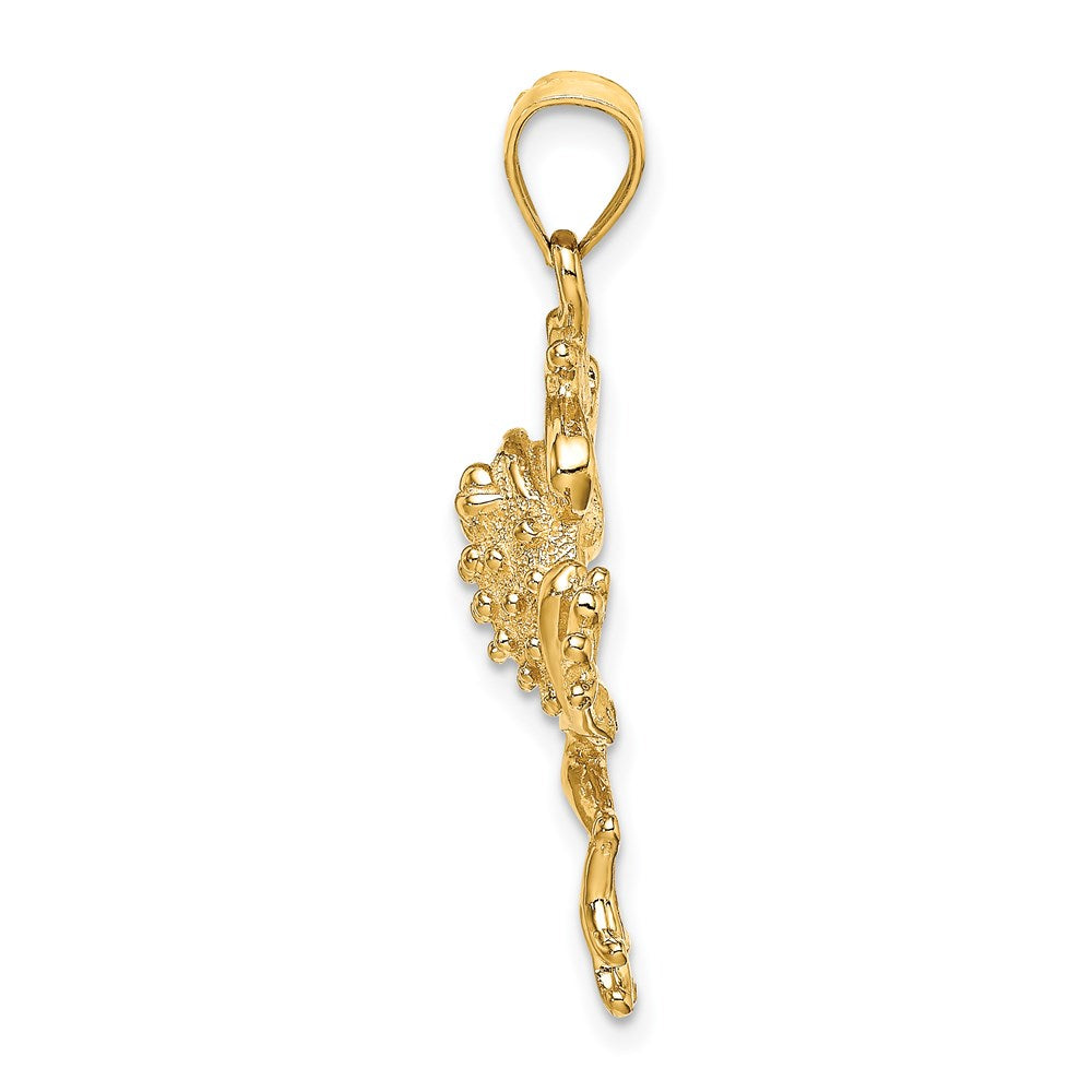 Million Charms 14K Yellow Gold Themed Frog With Textured Back Charm