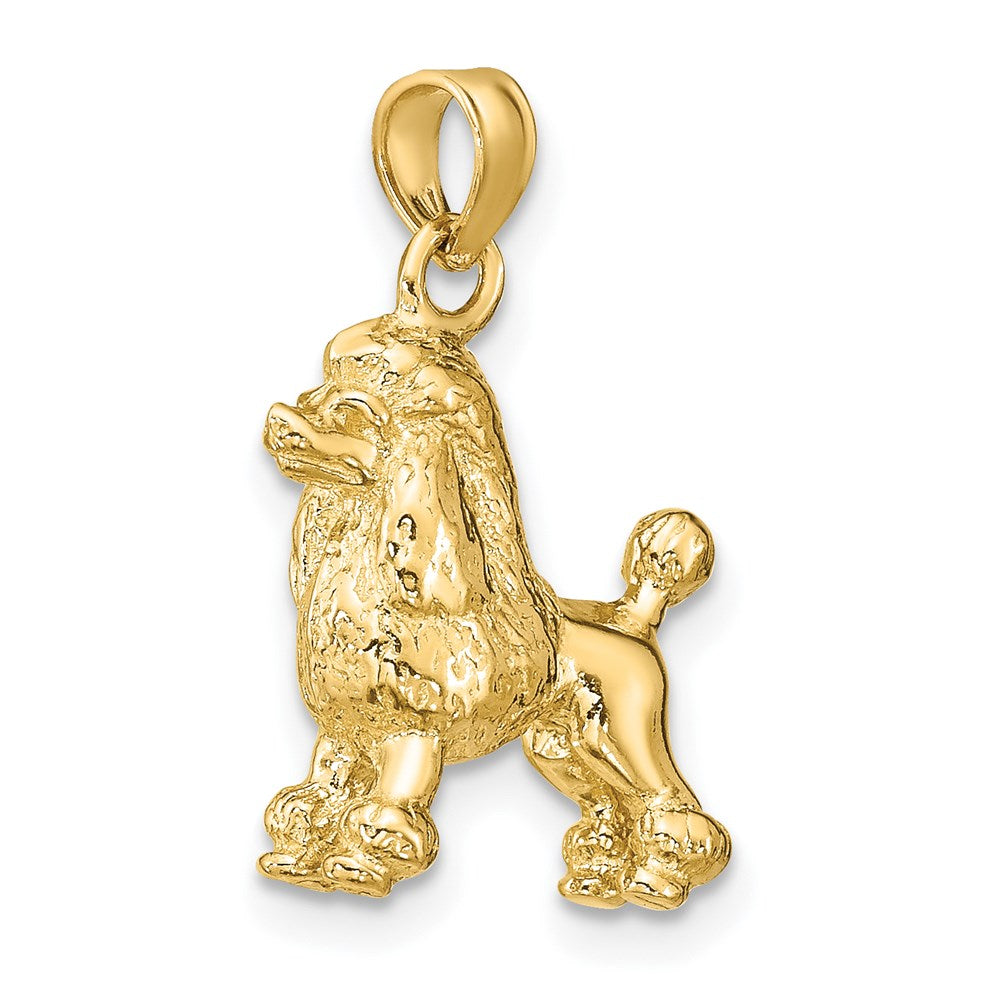 Million Charms 14K Yellow Gold Themed 3-D Poodle Dog Charm