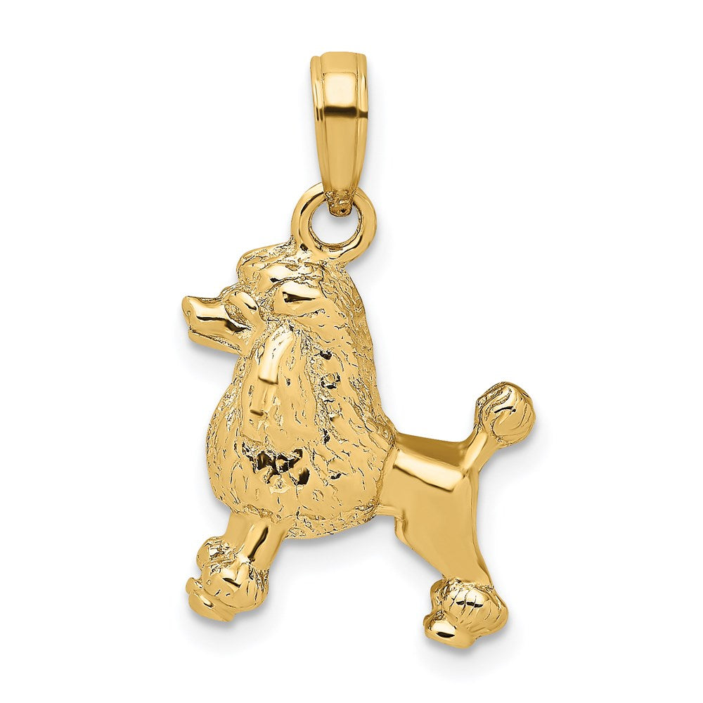 Million Charms 14K Yellow Gold Themed 3-D Poodle Dog Charm