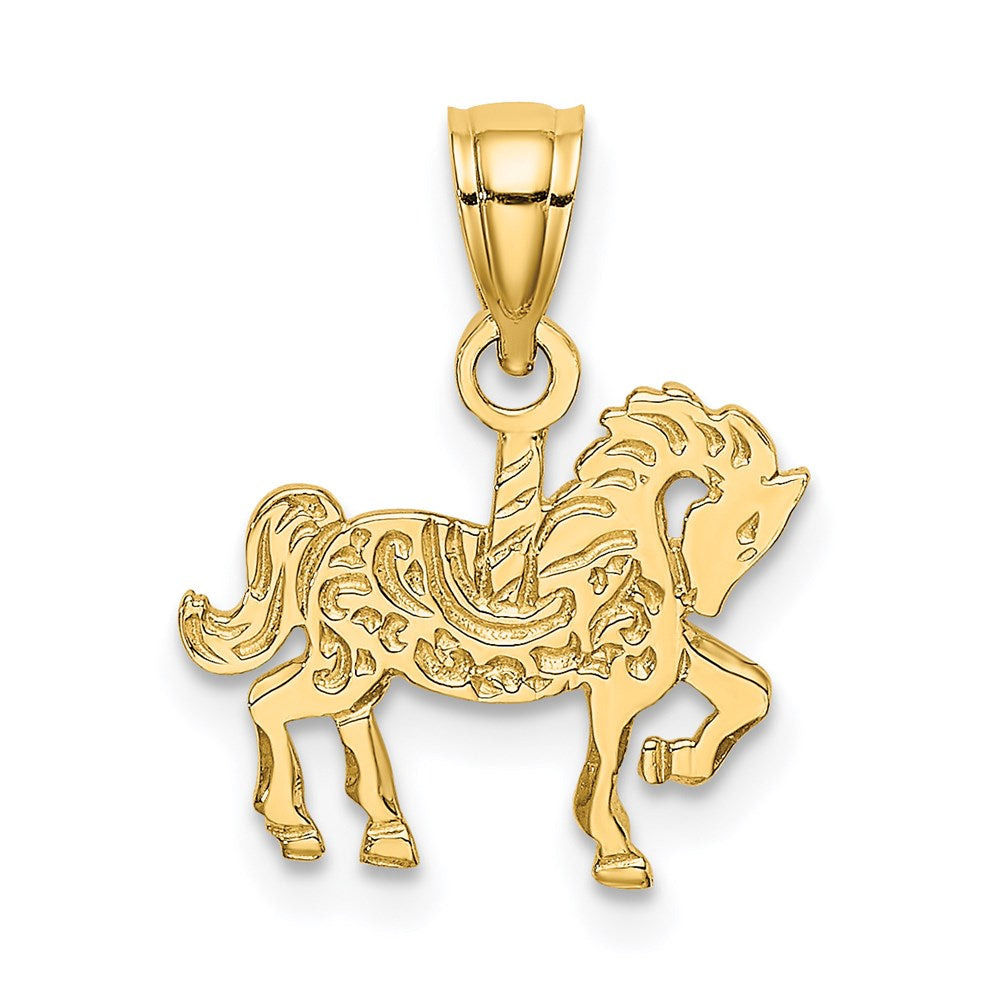 Million Charms 14K Yellow Gold Themed Carousel Horse Charm