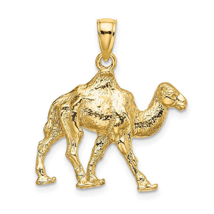 Million Charms 14K Yellow Gold Themed 3-D Camel Charm