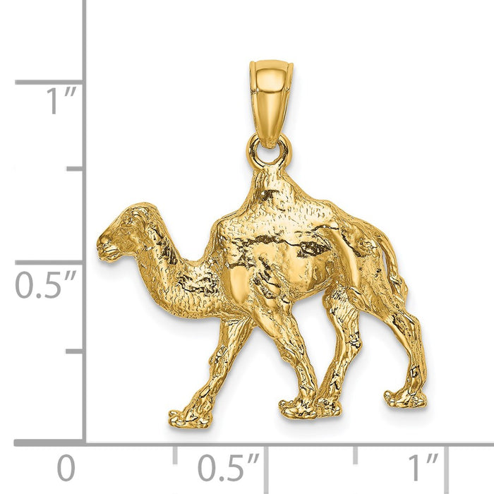 Million Charms 14K Yellow Gold Themed 3-D Camel Charm