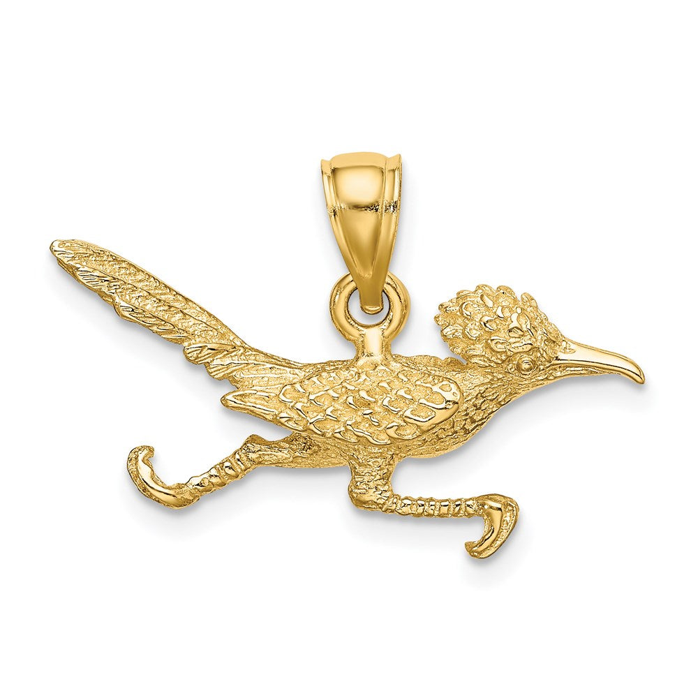 Million Charms 14K Yellow Gold Themed 3-D Road Sports Runner Charm