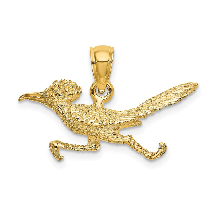 Million Charms 14K Yellow Gold Themed 3-D Road Sports Runner Charm