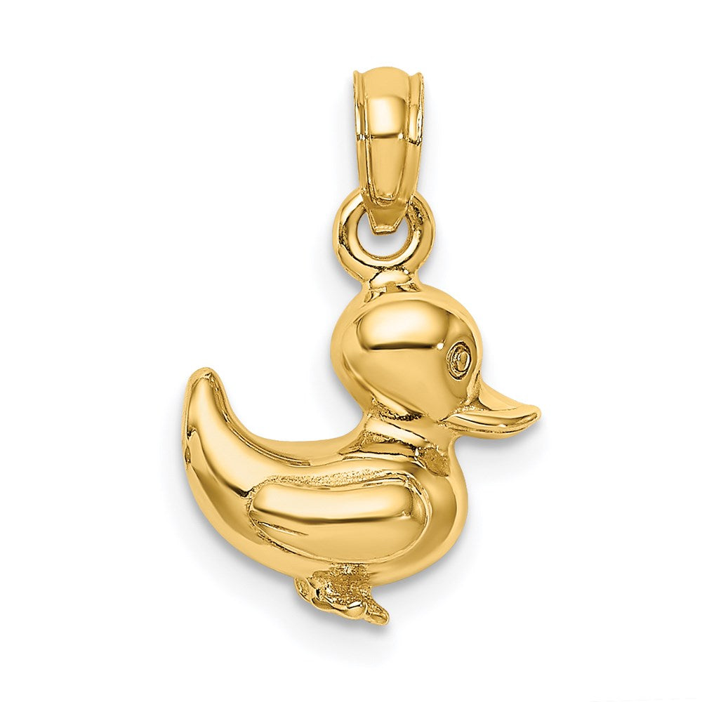 Million Charms 14K Yellow Gold Themed 3-D Duck Charm