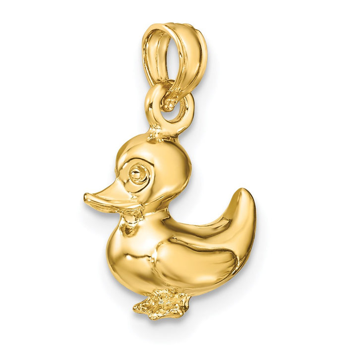 Million Charms 14K Yellow Gold Themed 3-D Duck Charm