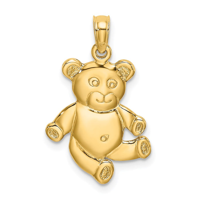 Million Charms 14K Yellow Gold Themed 3-D Teddy Bear Charm