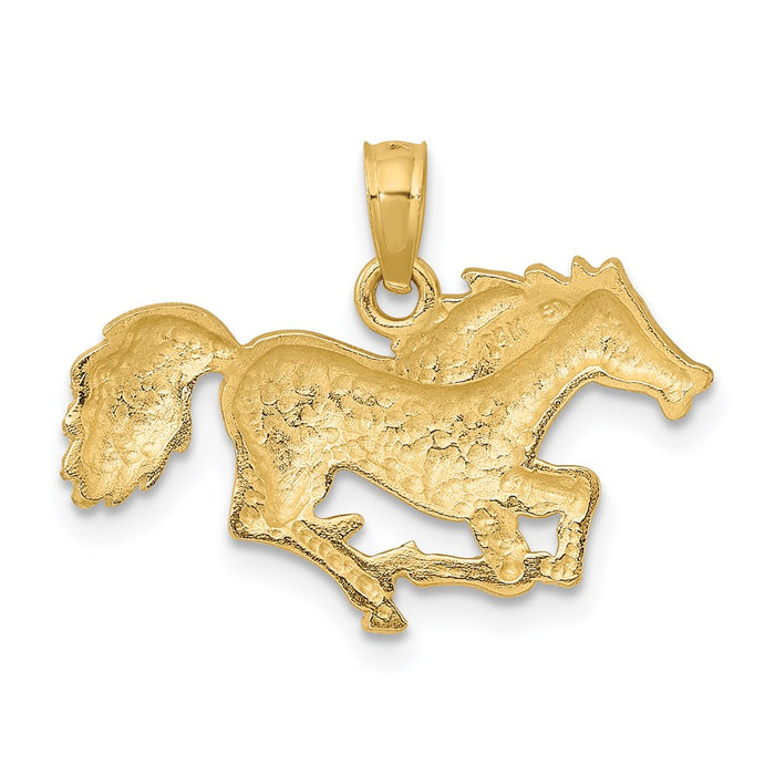 Million Charms 14K Yellow Gold Themed Running Horse Charm