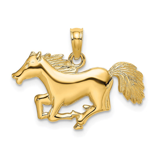 Million Charms 14K Yellow Gold Themed Running Horse Charm
