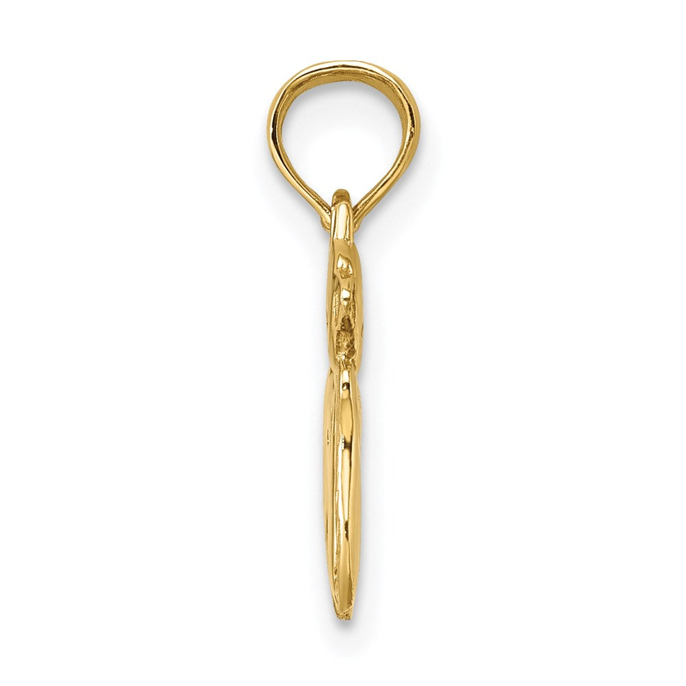 Million Charms 14K Yellow Gold Themed 3-D Polished Two Kittens Charm