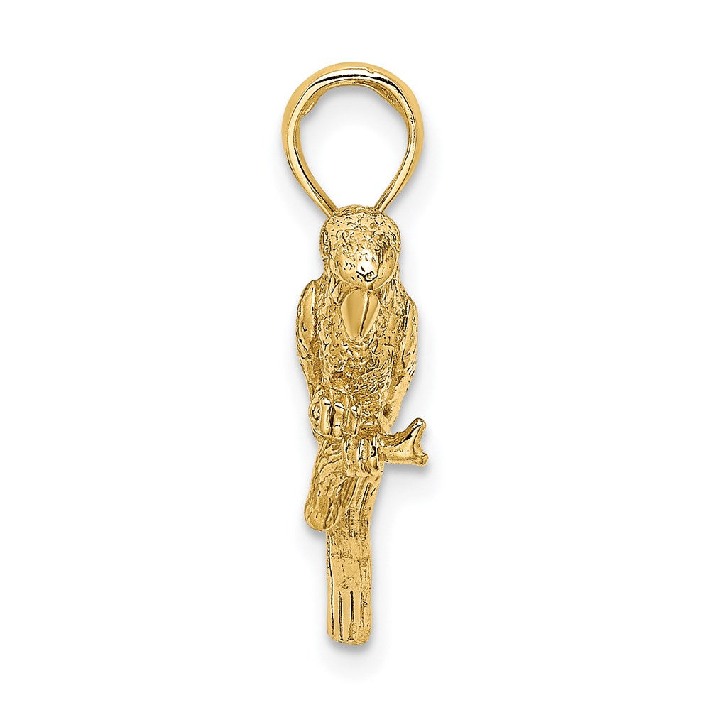 Million Charms 14K Yellow Gold Themed 3-D Parrot Charm