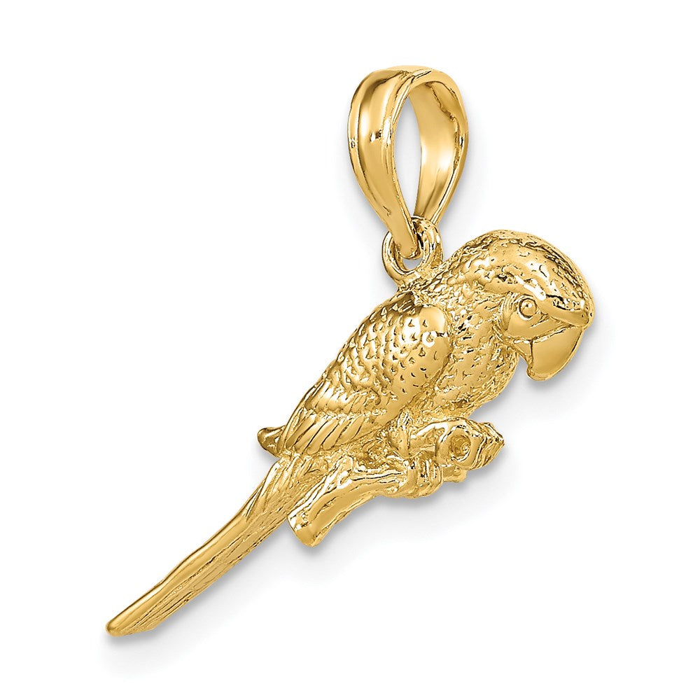 Million Charms 14K Yellow Gold Themed 3-D Parrot Charm
