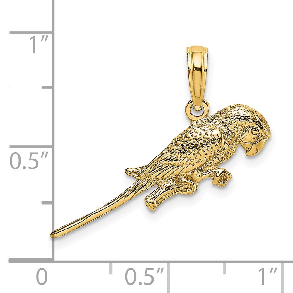 Million Charms 14K Yellow Gold Themed 3-D Parrot Charm