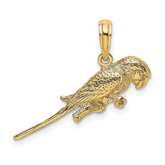 Million Charms 14K Yellow Gold Themed 3-D Parrot Charm