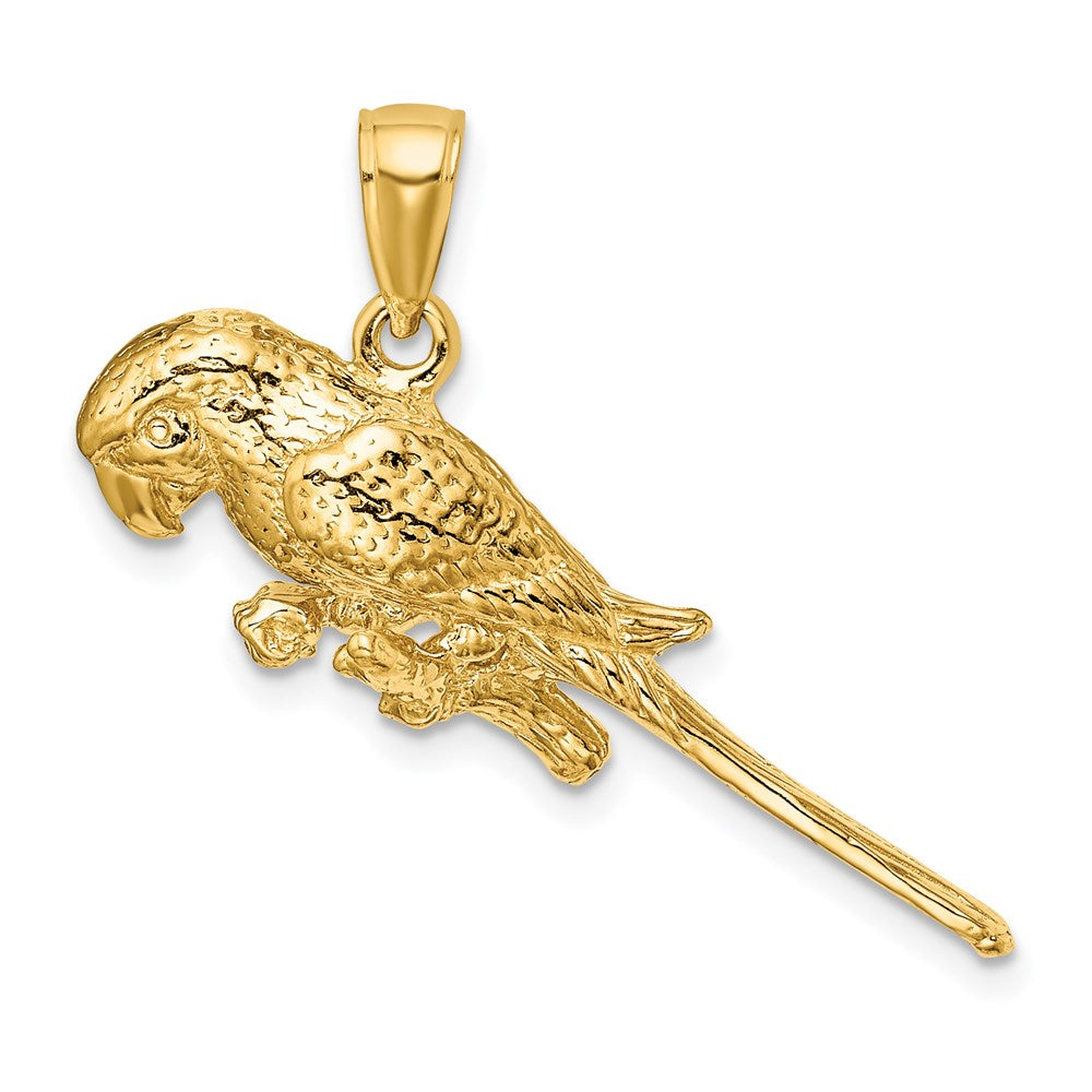Million Charms 14K Yellow Gold Themed 3-D Parrot Charm