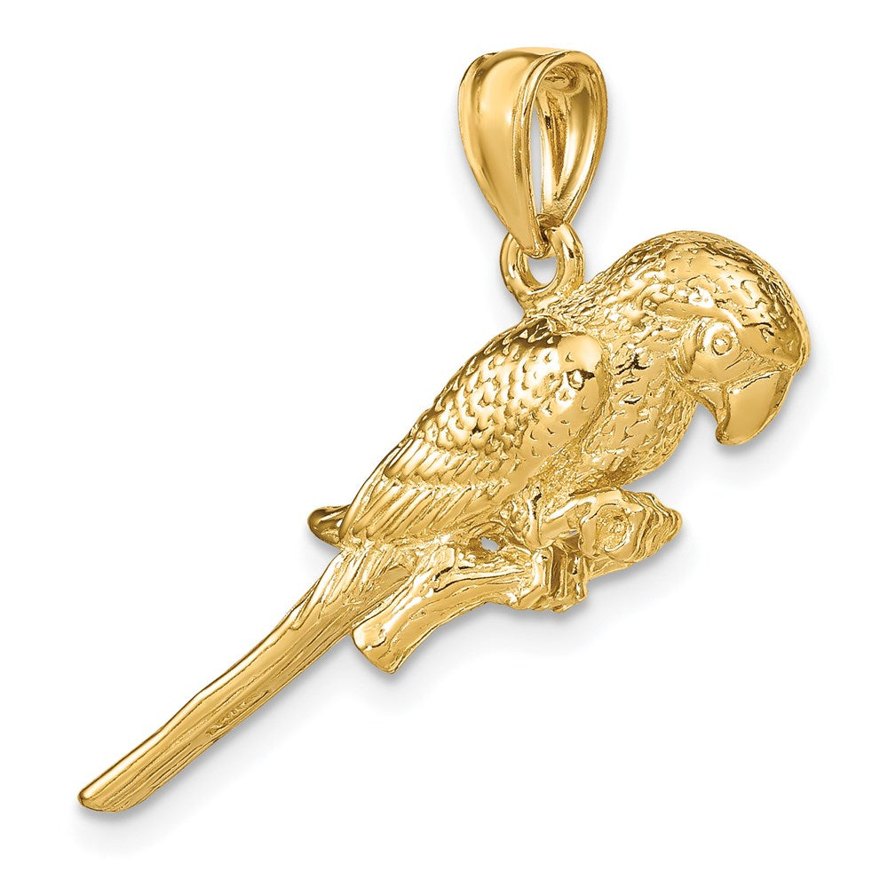 Million Charms 14K Yellow Gold Themed 3-D Parrot Charm
