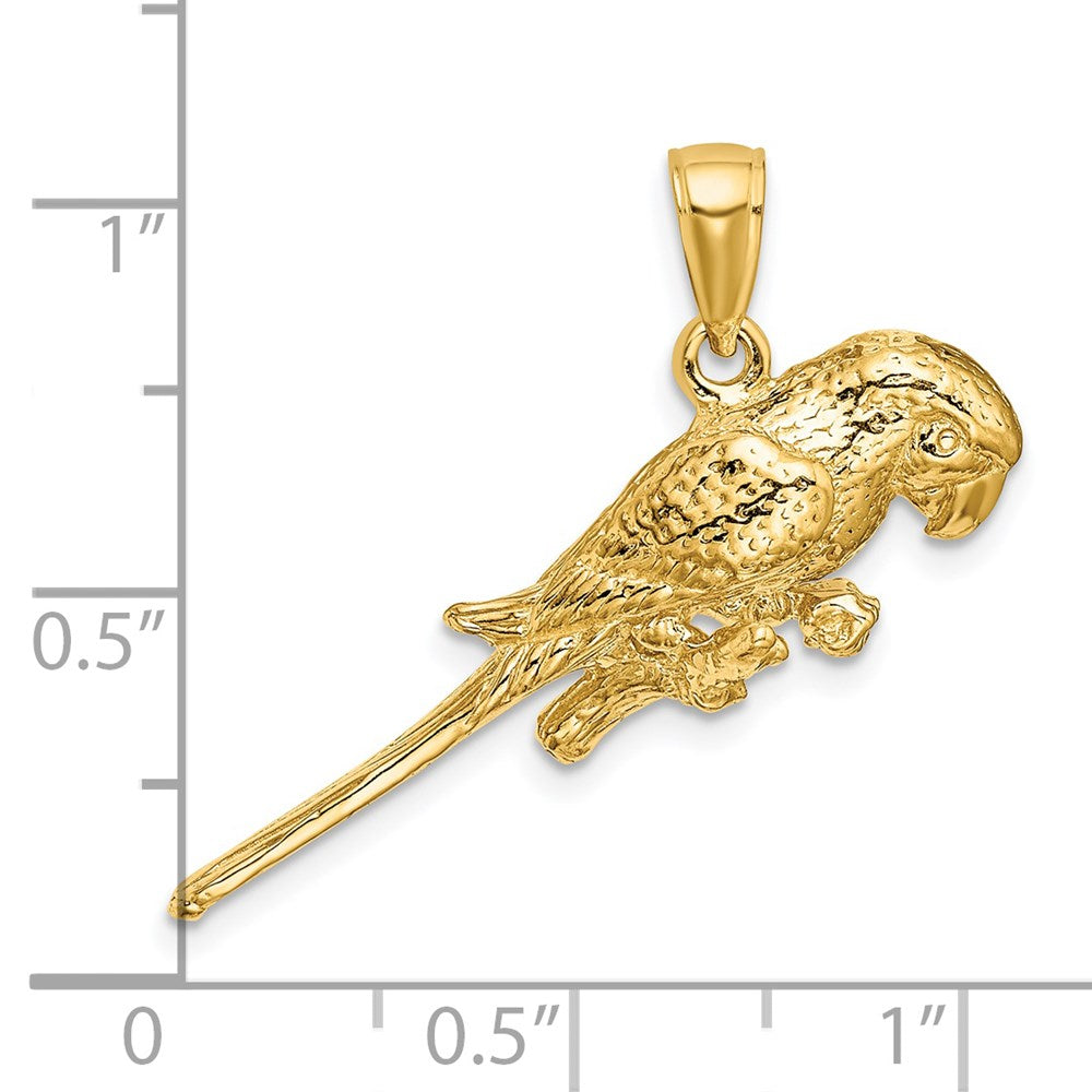 Million Charms 14K Yellow Gold Themed 3-D Parrot Charm