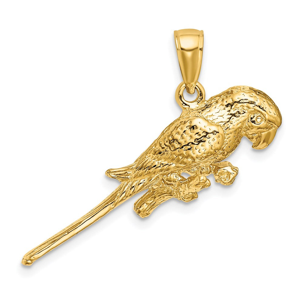 Million Charms 14K Yellow Gold Themed 3-D Parrot Charm