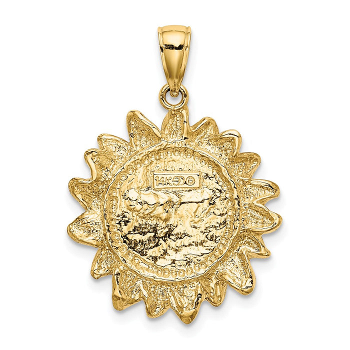 Million Charms 14K Yellow Gold Themed Smiling Sun Charm