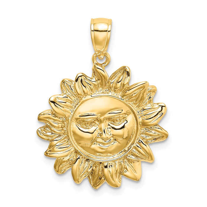 Million Charms 14K Yellow Gold Themed Smiling Sun Charm