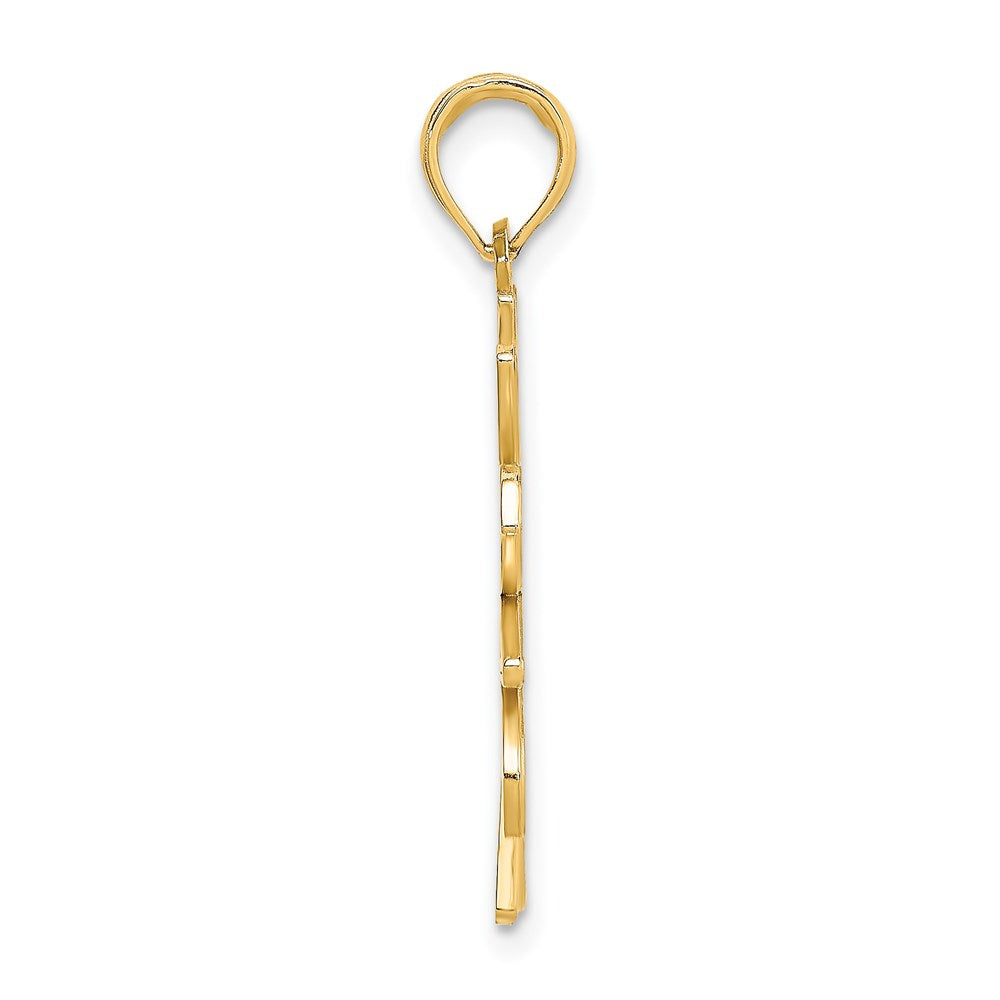 Million Charms 14K Yellow Gold Themed Cut-Out Smiling Sun Charm