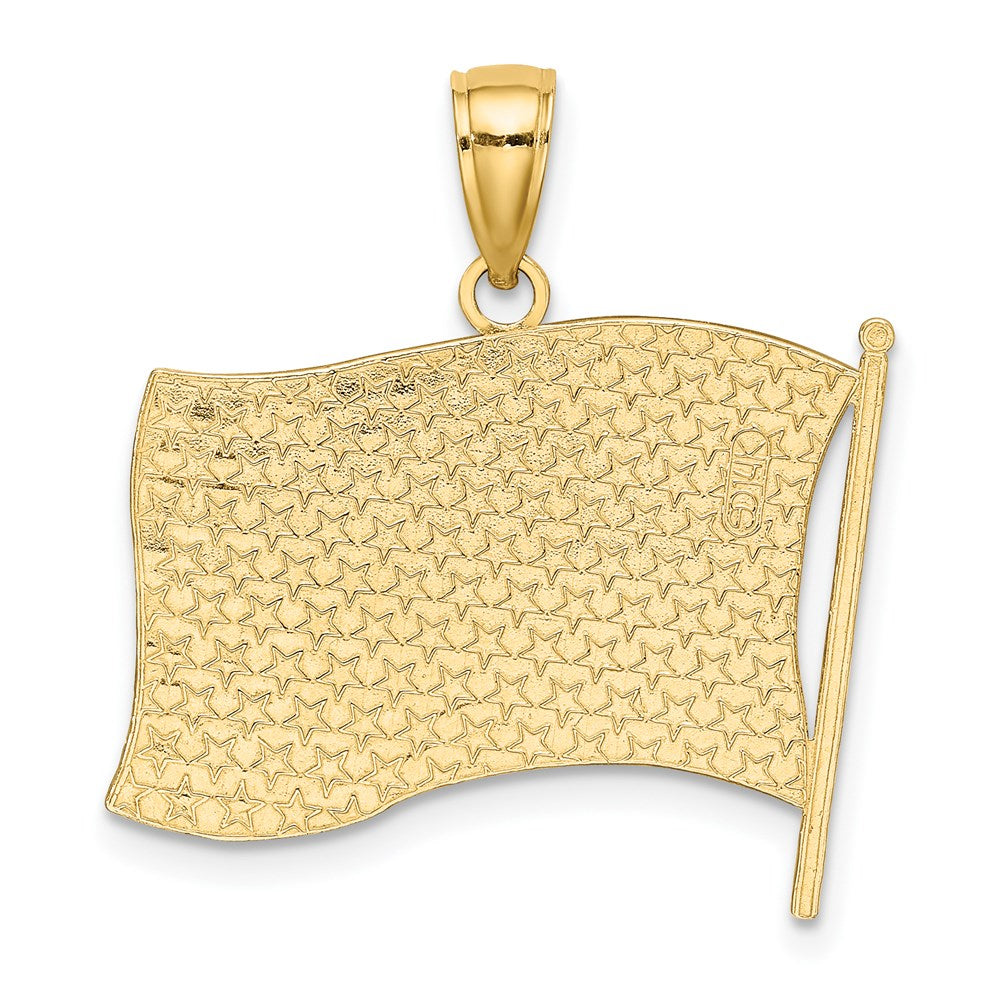 Million Charms 14K Yellow Gold Themed With Enamel American Flag Charm
