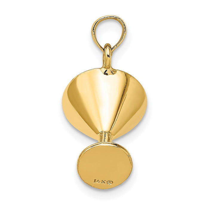 Million Charms 14K Yellow Gold Themed 3-D Martini With Olive Charm