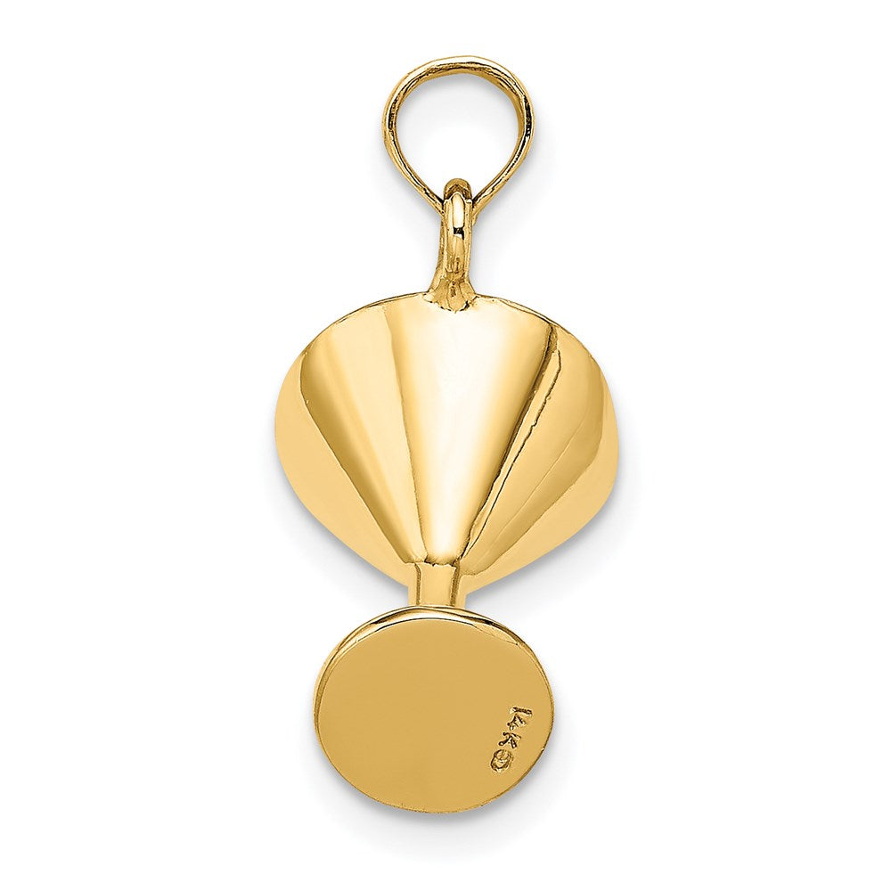 Million Charms 14K Yellow Gold Themed 3-D Green Enamel Martini With Cherry Charm