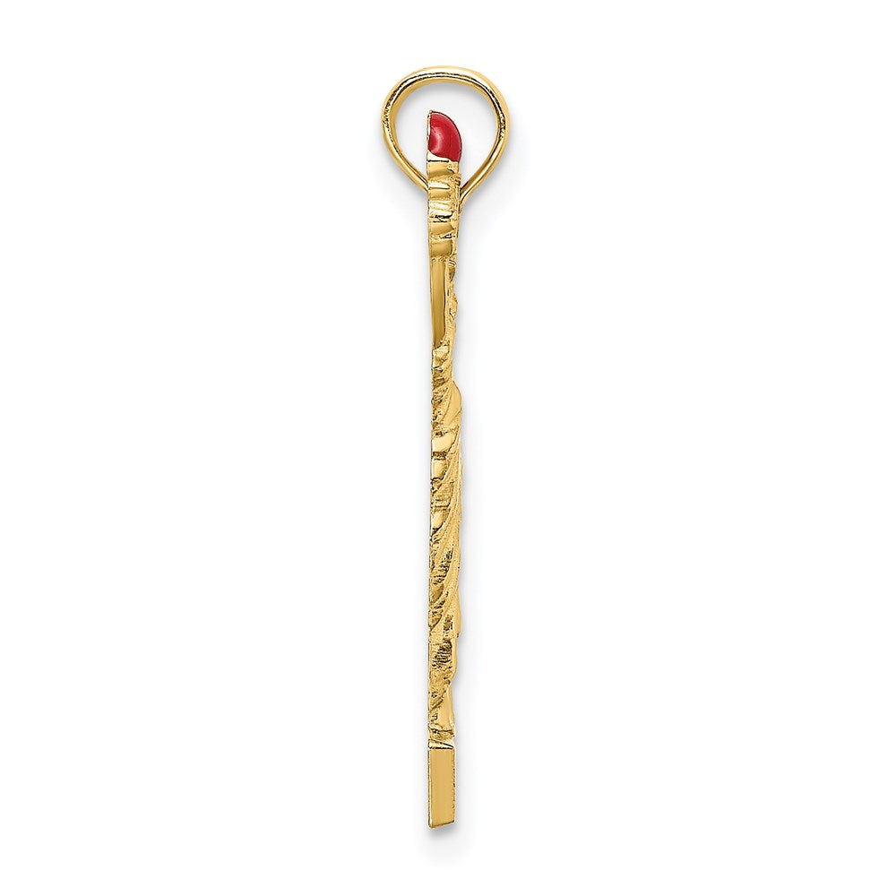 Million Charms 14K Yellow Gold Themed With Enamel Flame Statue Of Liberty On New York Block Charm