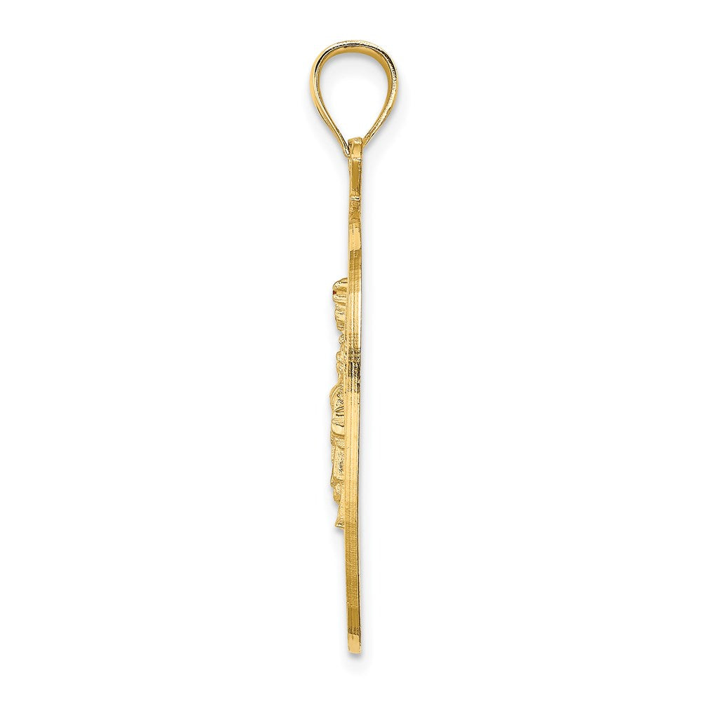Million Charms 14K Yellow Gold Themed Apple With New York Skyline & Starue Of Liberty Charm