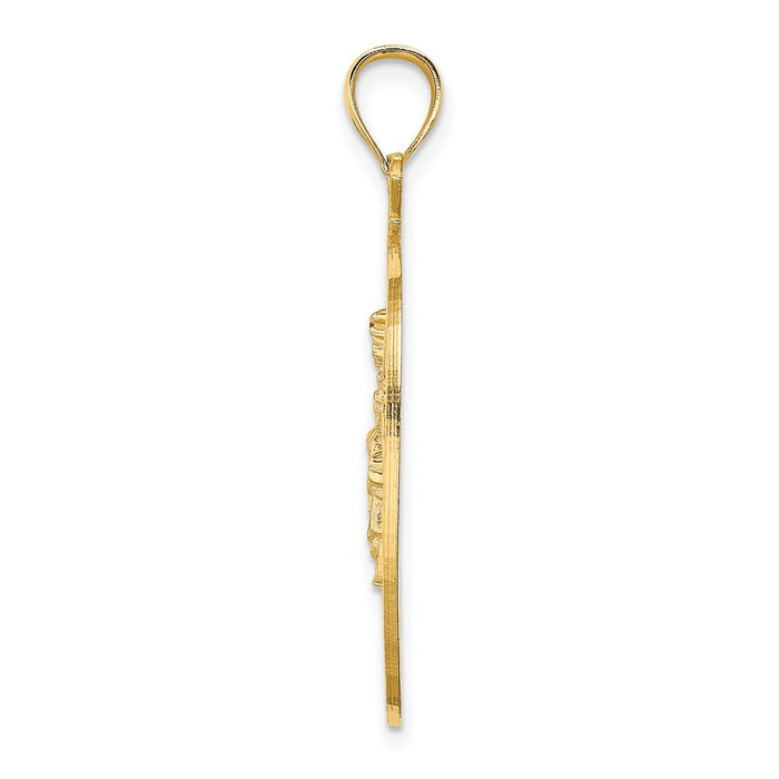 Million Charms 14K Yellow Gold Themed Apple With New York Skyline & Starue Of Liberty Charm