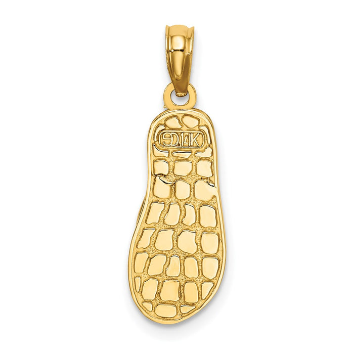 Million Charms 14K Yellow Gold Themed Enamel Pail On Blue Polka-Dot Flip-Flop Charm