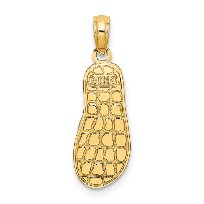 Million Charms 14K Yellow Gold Themed Enamel Sun Glasses On Blue Polka-Dot Flip-Flop Charm