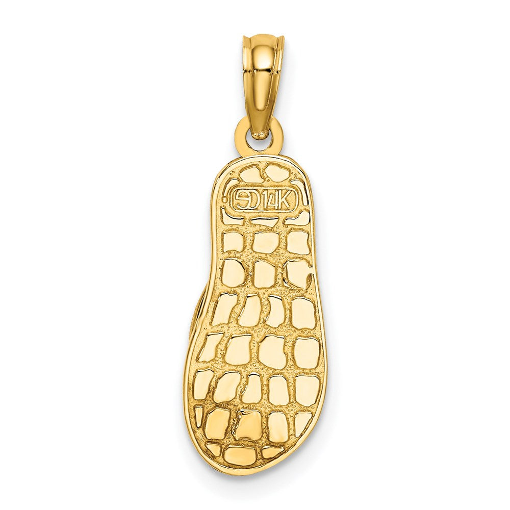 Million Charms 14K Yellow Gold Themed Enamel Nautical Anchor On Stripe Flip-Flop Charm