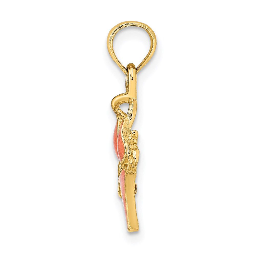 Million Charms 14K Yellow Gold Themed Orange Enameled Bikini Bathing Suit Charm