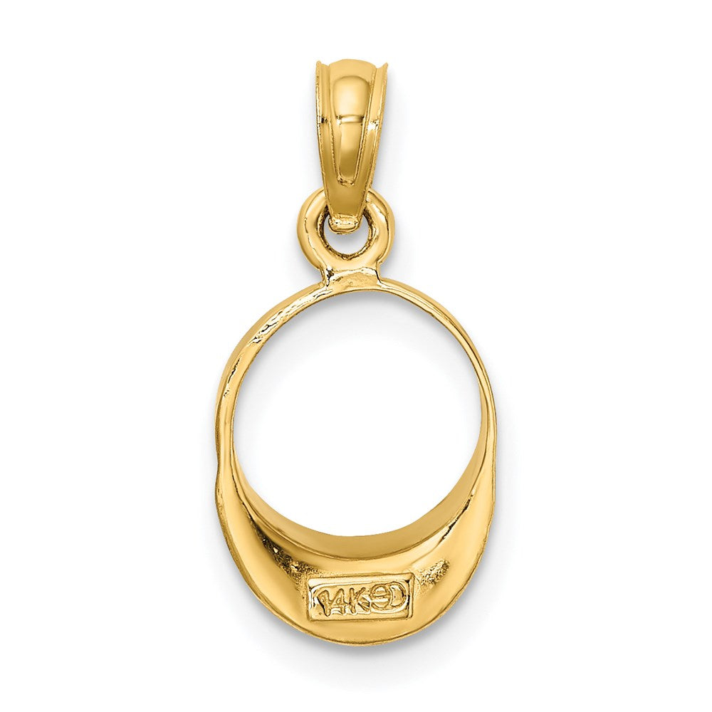 Million Charms 14K Yellow Gold Themed Aqua Enameled Beach Sun Visor Charm