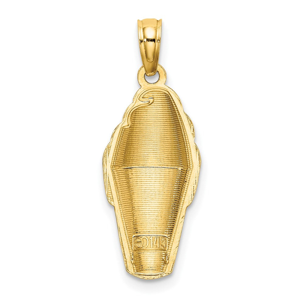 Million Charms 14K Yellow Gold Themed Chocolate Ice Cream Cone / 2-D (Brown Enamel)
